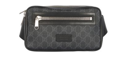 GG Supreme Belt Bag, &pound;450, Handbags, Black, Coated Canvas/Leather, Front view
